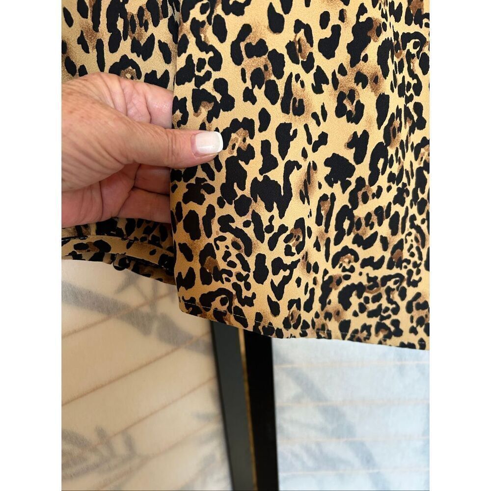 J.Crew XS Leopard Print Button Back Romantic Ruffle Victorian Collar Blouse - Picture 8 of 11